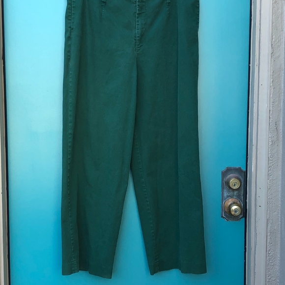 J Peterman green denim high waist wide leg jeans - Picture 6 of 8